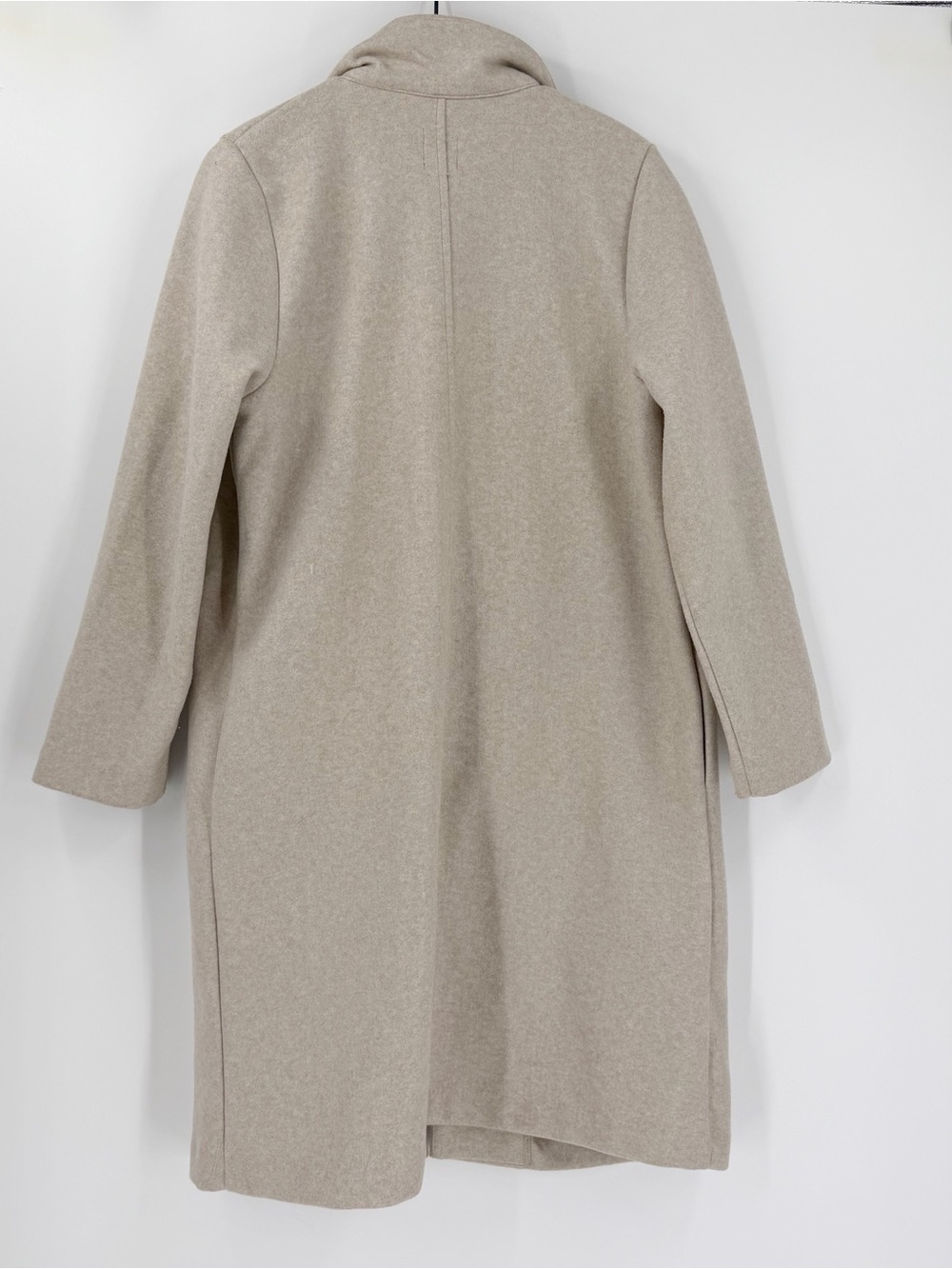 Zara Lapel Coat Sand Marl Cream Overcoat Topcoat Size US XL - Picture 7 of 7